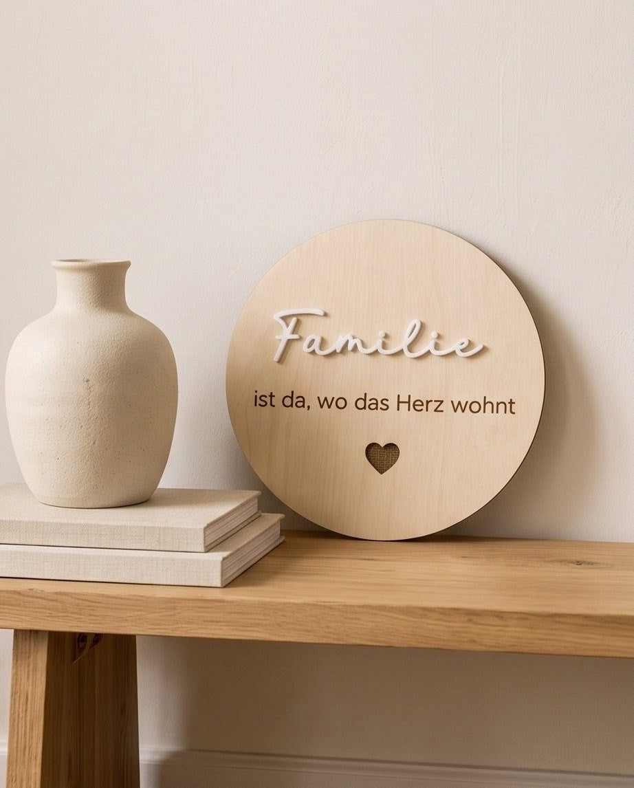 Holz-Dekoschild "Familie"