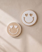Smileys 3D Wandkunst "Good Vibes" | 2er-Set Holz & Acryl
