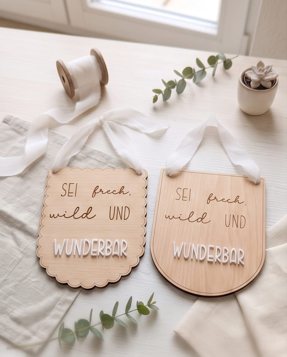 Holzschild "Sei frech, wild & wunderbar" | Kinderzimmer Deko