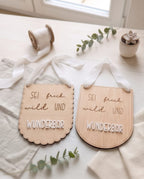 Holzschild "Sei frech, wild & wunderbar" | Kinderzimmer Deko