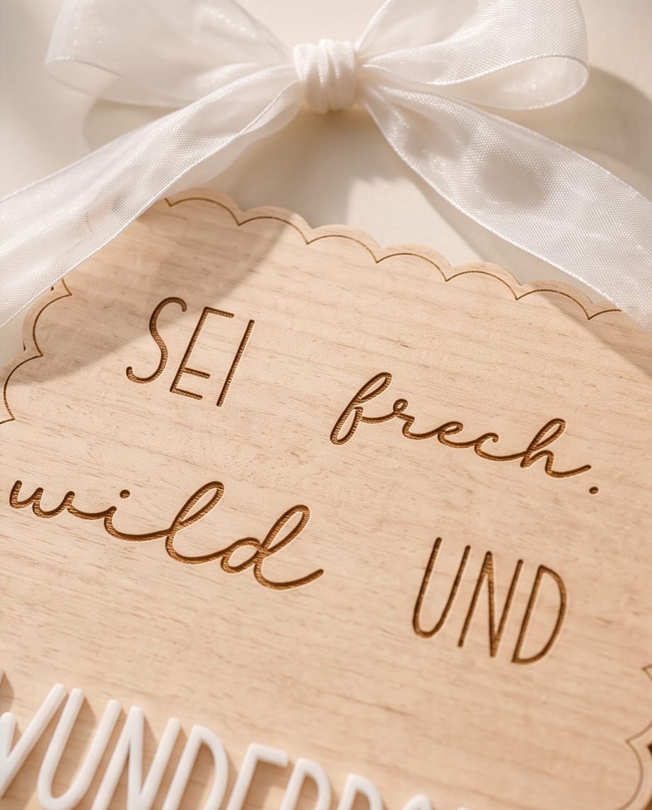 Holzschild "Sei frech, wild & wunderbar" | Kinderzimmer Deko