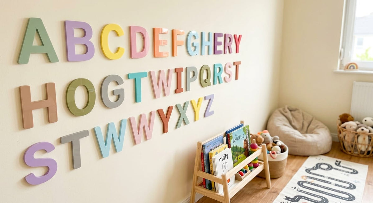 Pastell Acryl-Buchstaben | Individuelle 3D-Wanddeko & Namensschilder