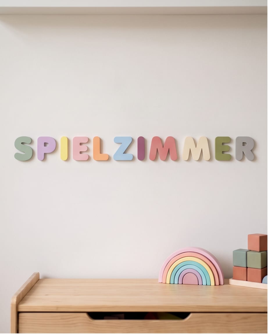 Pastell Acryl-Buchstaben | Individuelle 3D-Wanddeko & Namensschilder