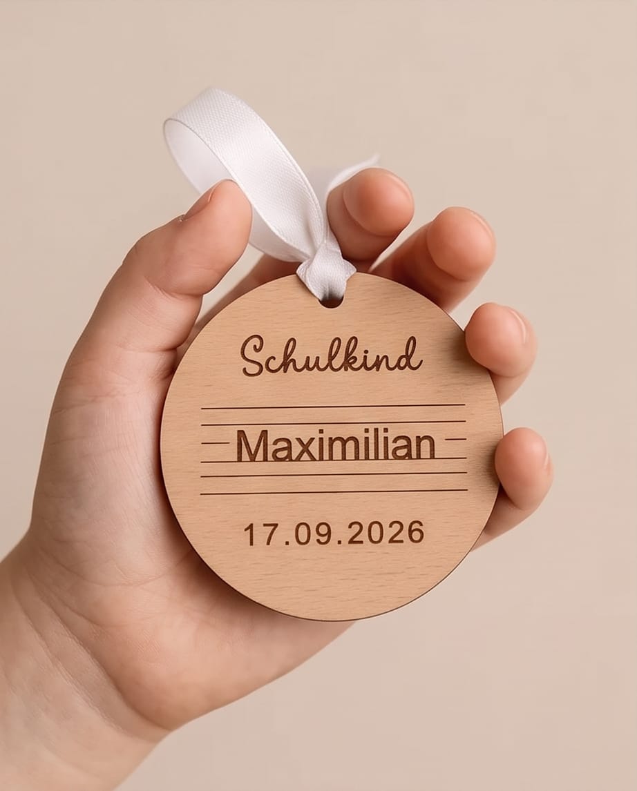 Personalisierter Holz-Anhänger "Schulkind" | Deko für die Schultüte