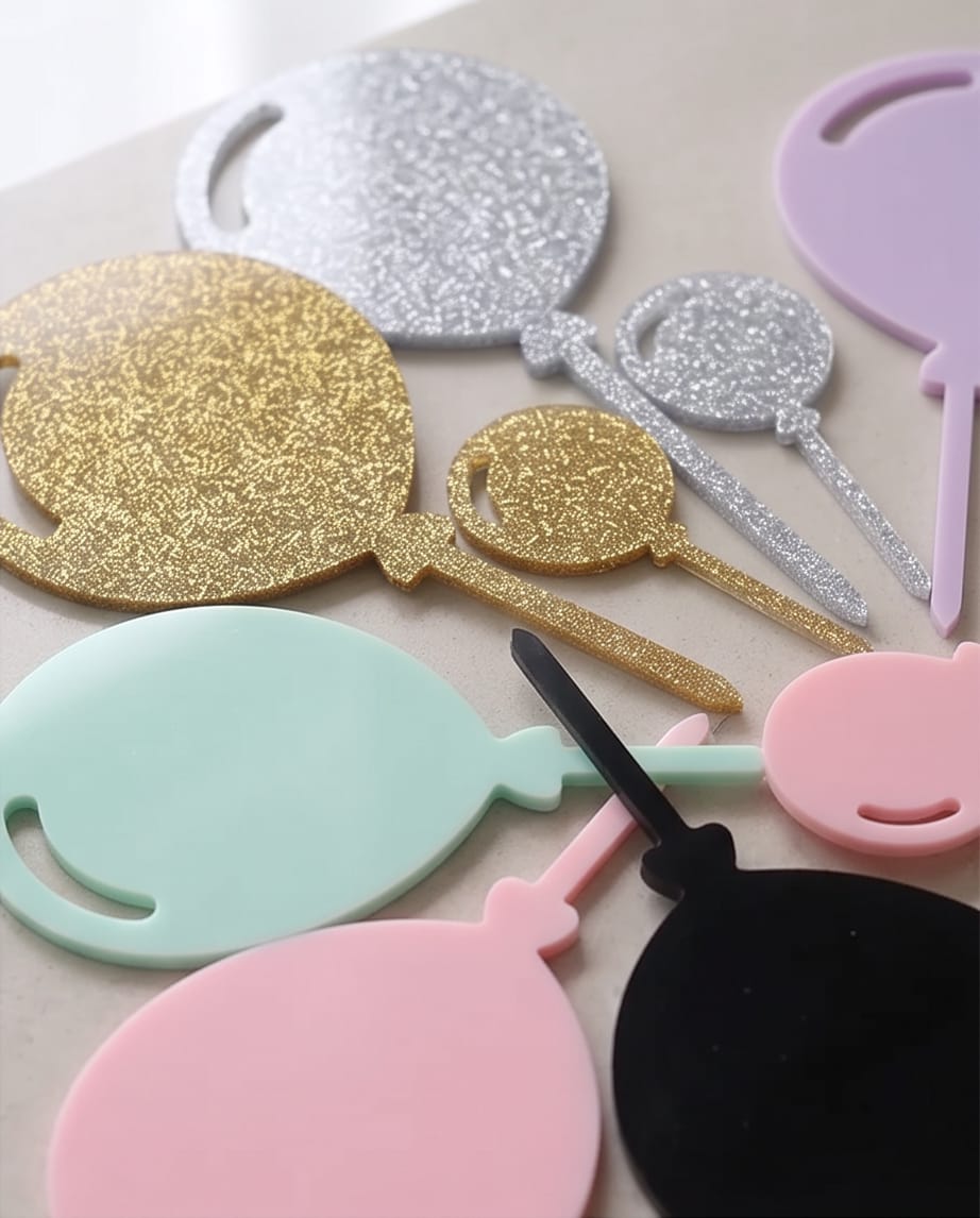 Acryl Cake Topper "Luftballons" im 3er-Set | Tortendeko
