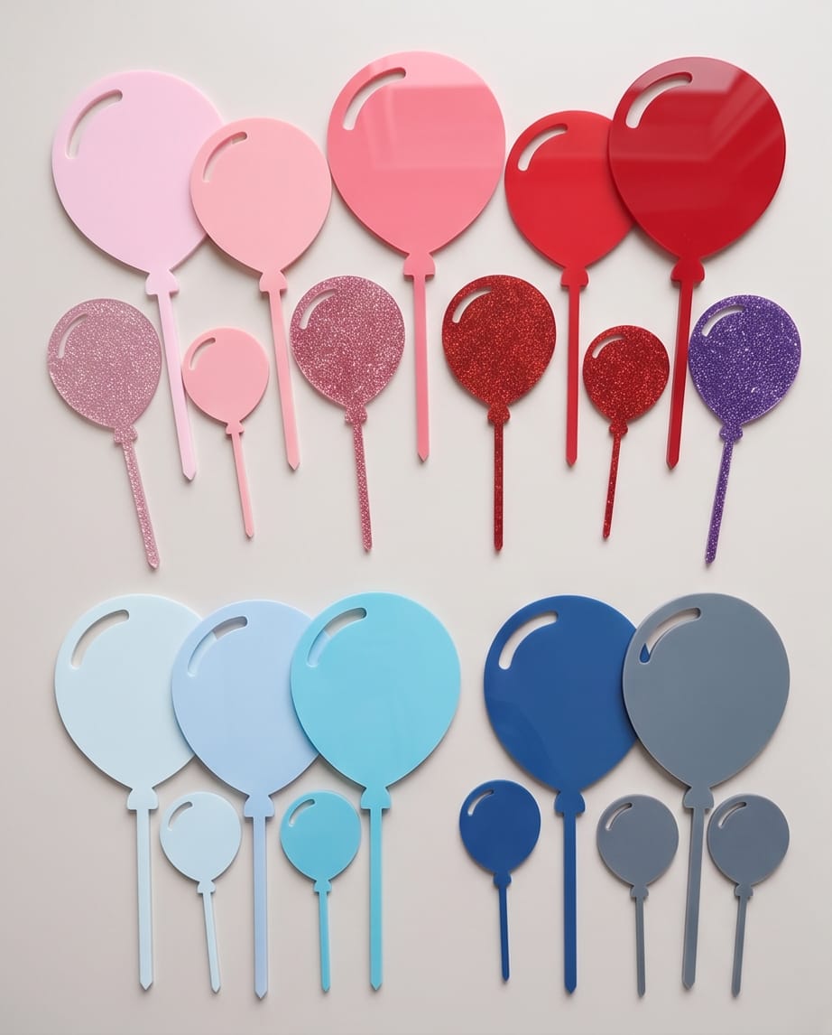 Acryl Cake Topper "Luftballons" im 3er-Set | Tortendeko