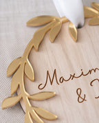 Personalisierte Weihnachtskugel aus Holz | 3D-Acryl Kranz | Christbaumschmuck