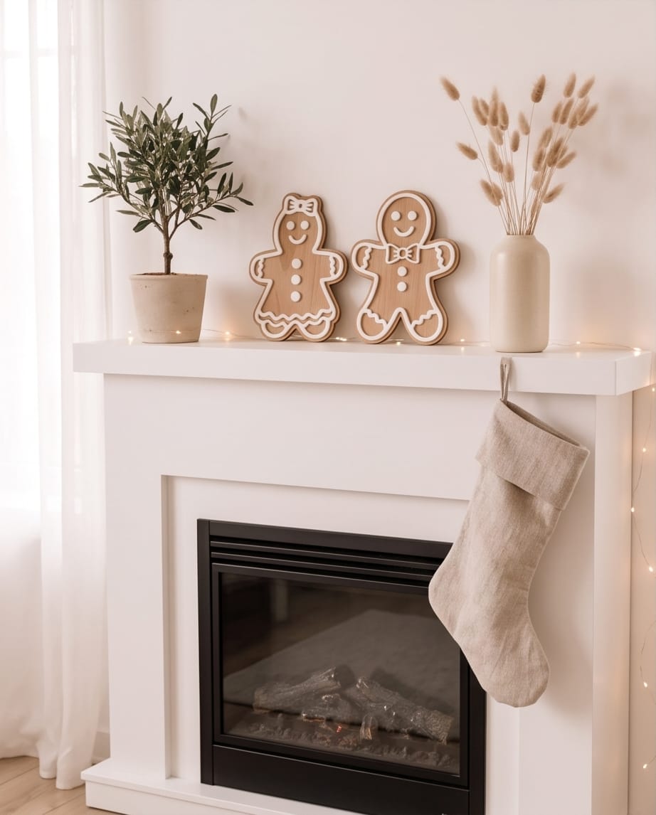 Deko-Aufsteller "Lebkuchen-Paar" im 2er-Set | Holz & 3D-Acryl