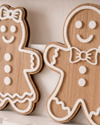 Deko-Aufsteller "Lebkuchen-Paar" im 2er-Set | Holz & 3D-Acryl