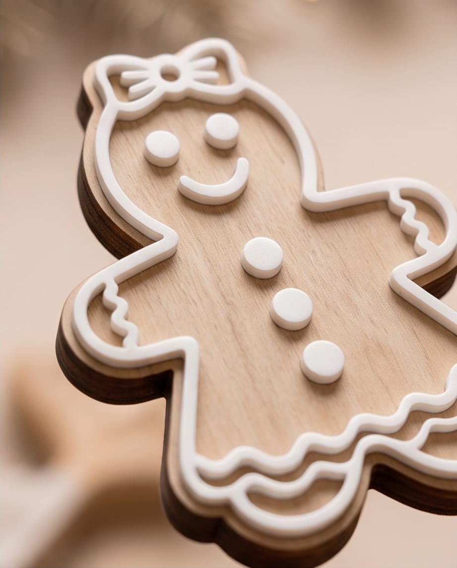 Deko-Aufsteller "Lebkuchen-Paar" im 2er-Set | Holz & 3D-Acryl