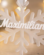 Personalisierte Schneeflocke aus Frost-Acryl | 3D-Namensschild | Platzkarte