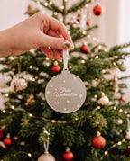 Weihnachtskugel "Frohe Weihnachten" aus Frost-Acryl | Christbaumschmuck