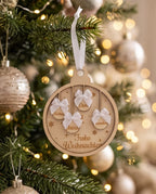 3D-Familien-Weihnachtskugel aus Holz | Personalisiert