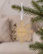Personalisierte 3D-Schneeflocke aus Spiegel-Acryl | Doppellagiger Christbaumschmuck