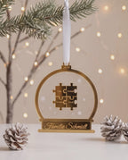 3D-Familien-Schneekugel "Puzzle" aus Acryl | Personalisiert