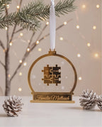 3D-Familien-Schneekugel "Puzzle" aus Acryl | Personalisiert