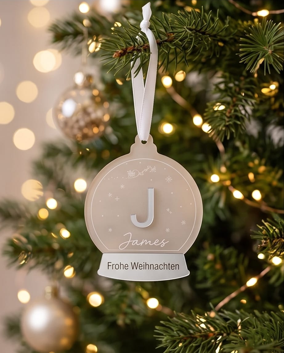 Personalisierte 3D-Schneekugel "Initiale"