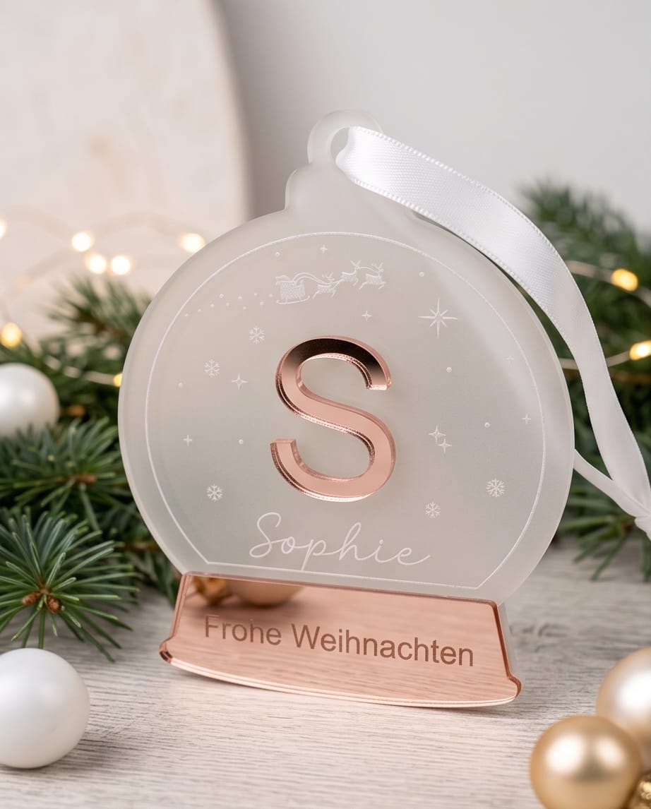 Personalisierte 3D-Schneekugel "Initiale"