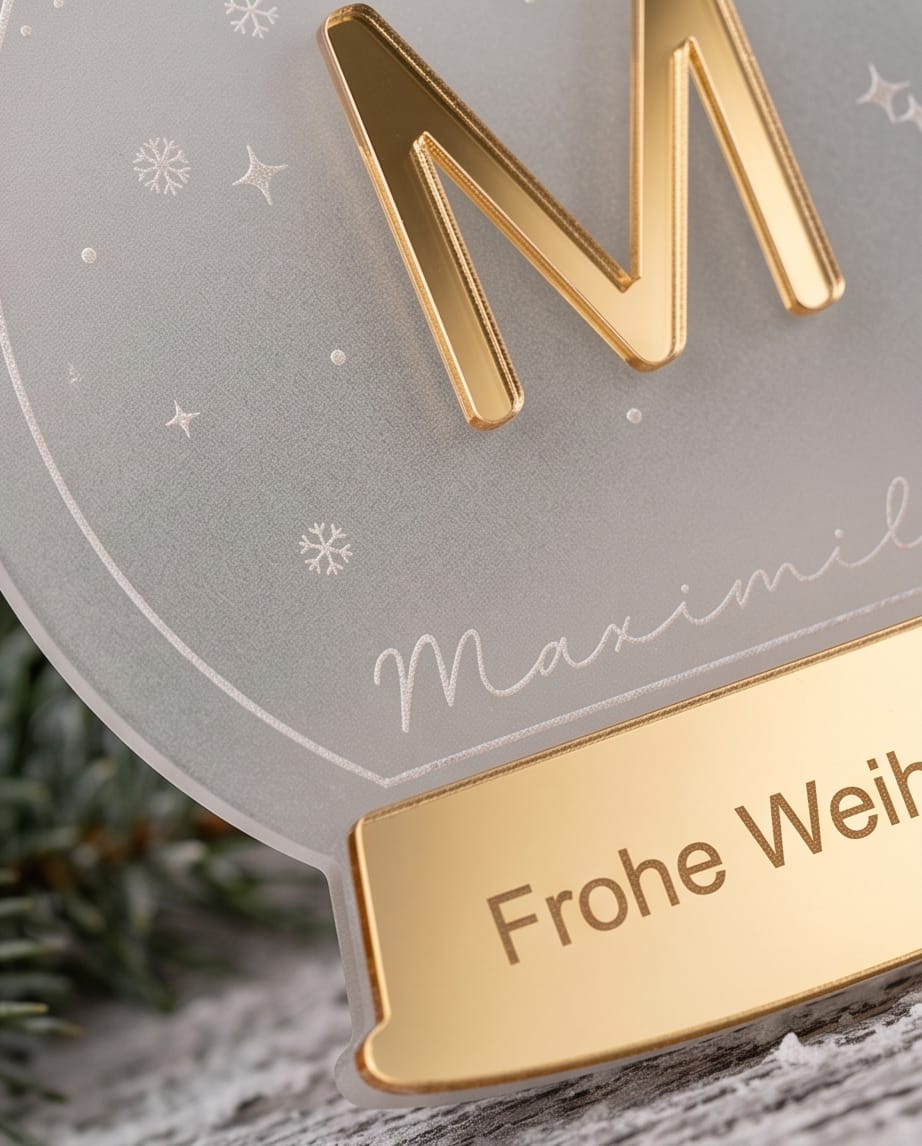 Personalisierte 3D-Schneekugel "Initiale"