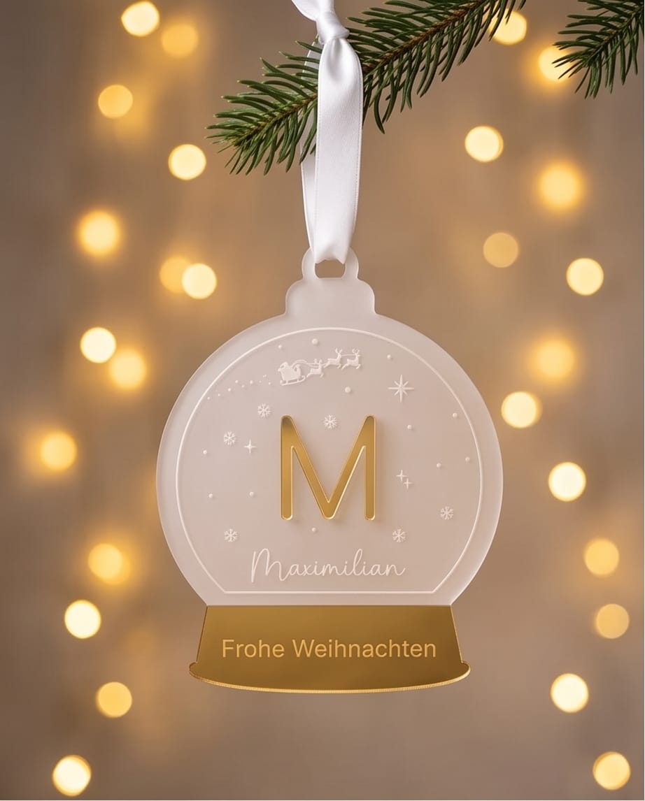 Personalisierte 3D-Schneekugel "Initiale"