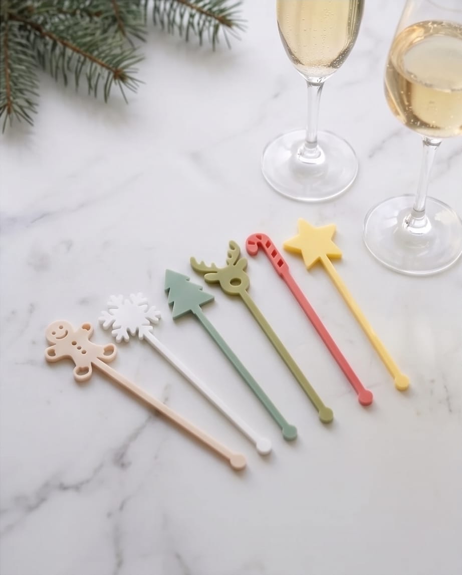 Design Getränkerührer "Pastell Weihnachten" (6er Set)