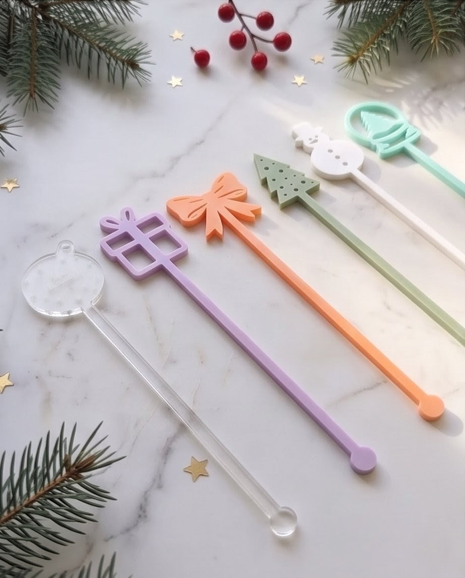 Design Getränkerührer "Pastell Wintermärchen" (6er Set)