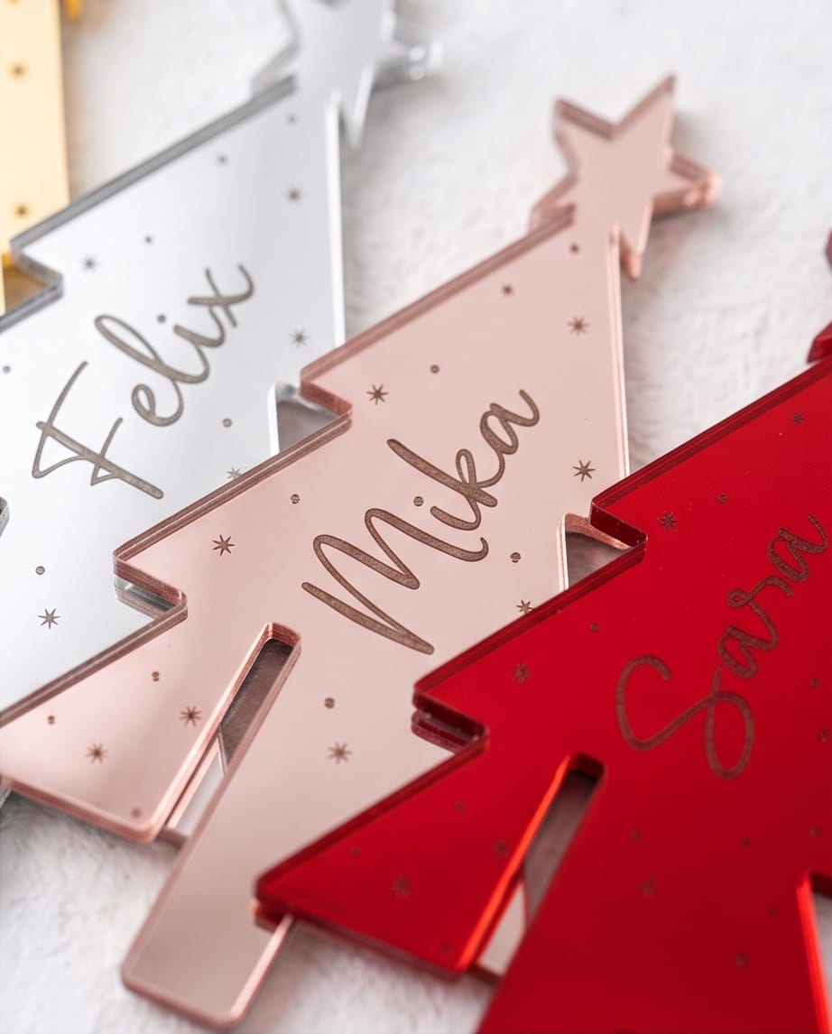 Personalisierte Glasanhänger "Tannenbaum"