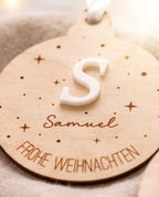 Personalisierter Weihnachtsanhänger mit 3D-Initiale & Name