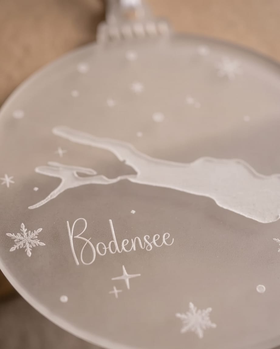 Weihnachtsanhänger "Bodensee Liebe" aus Frost-Acryl