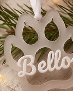 Personalisierter Weihnachtsanhänger "Hundepfote" mit 3D-Wunschname