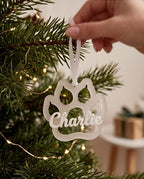 Personalisierter Weihnachtsanhänger "Hundepfote" mit 3D-Wunschname
