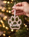 Personalisierter Weihnachtsanhänger "Hundepfote" mit 3D-Wunschname