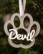 Personalisierter Weihnachtsanhänger "Katzenpfote" mit 3D-Wunschname