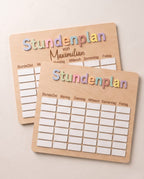 Holz-Stundenplan mit 3D-Acryl | Abwischbar & Personalisierbar
